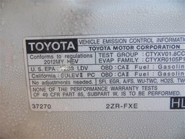 2012 Toyota Prius White 1.8L AT #Z22116